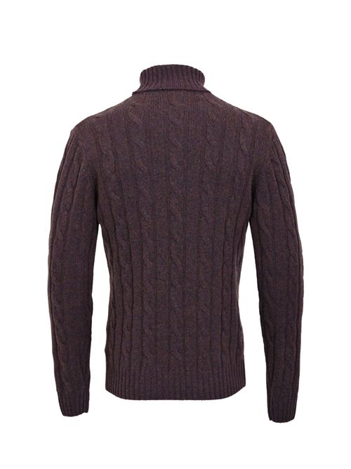 Maglione a trecce in lana geelong Prugna DANIELE FIESOLI | DF 00760062